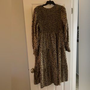 Pink blush- maternity cheetah print long sleeve dress- size xl